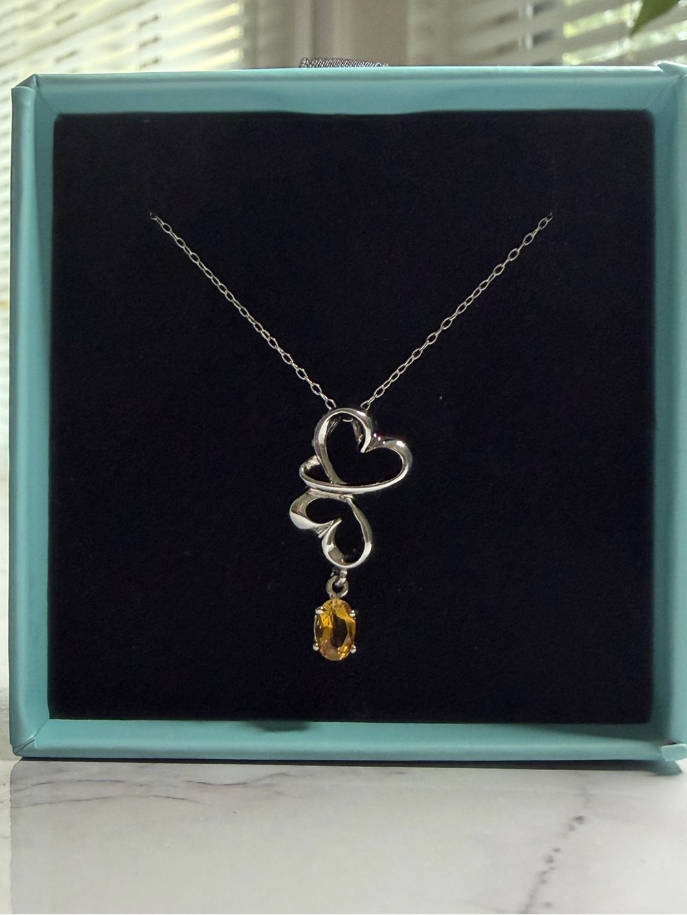 Double Heart Necklace — 925 Sterling Silver